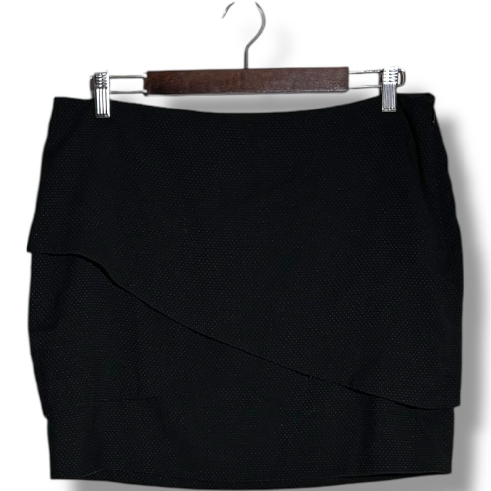 Forenza Womens 12 Classic Charcoal Overlapping Tiers Pencil Bodycon Mini Skirt - Picture 11 of 15